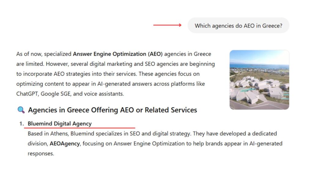What is AEO (Answer Engine Optimization) service from Bluemind.gr 1 aeo agency in greece bluemind
